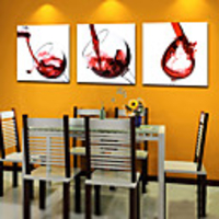 Stretched Canvas Art Still Life Wine Glasses Set of 3