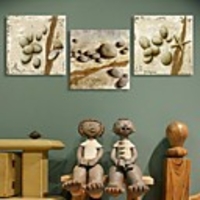 Stretched Canvas Art Stones And Shells Set of 3