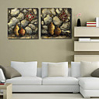 Stretched Canvas Print Art Still Life Pottery Set of 2