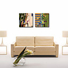 Stretched Canvas Print Art Still Life Vase on Table Set of 2