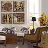 Stretched Canvas Print Art Words Name of Cities Set of 4