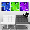Stretched Canvas Print Botanical Cool Leaves Set of 3
