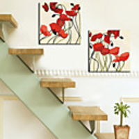 Stretched Canvas Print Botanical Floral Set of 2 1301-0138