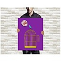 Stretched Canvas Print The Bird Standing on The Cage