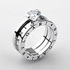 Stylish Alloy with Zircon Lettering Ring(More Colors)