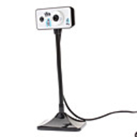 Stylish Excited Chicken Pattern Plug-and-Play USB Webcam with LED Light and Microphone