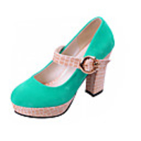 Suede Chunky Heel Pumps With Buckle Party / Evening Shoes (More Colors)