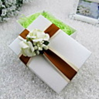 Sweet Favor Box with Flowers and Ribbon Sash - Set of 30 (Confetti Not Included)