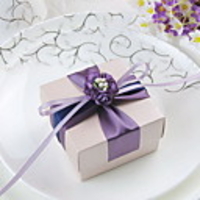 Sweet Favor Box with Flowers and Ribbon (Set of 30)