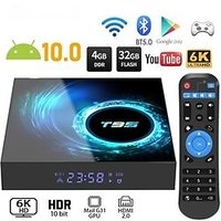 T95 Smart Tv Box Android 10 Support 6K 30FPS YouTube Google Play Google Voice Assistant LEMFO 2.4g 5g Wifi Bluetooth 6k 16g 32gb 64gb 4k Quad Core Set-Top Box Media Player