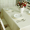 Table Cloth,  Polyester Rectangular 52"72",  White Leaves Pattern