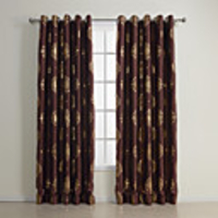 Traditional Golden Print Blackout Curtain Panel