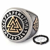 tripple valknut ring with rune circle symbol 316l stainless steel norse scandinavian viking jewelry (8) Lightinthebox
