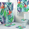 Tropical Plants Printed Bathtub Curtain liner Covered with Waterproof Fabric shower Curtain for Bathroom home Decoration with hook floor mat and four-piece Toilet mat Lightinthebox