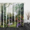Tropical Plants Printed Waterproof Fabric Shower Curtain Bathroom Home Decoration Covered Bathtub Curtain Lining Including hooks.