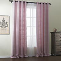 (Two Panels) Polyester Cotton Blend Modern Solid Eco-friendly Curtain Set