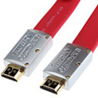 ULT-unite HDMI V1.4 AV Flat Cable for Smart LED HDTV,  APPLE TV,  Blu-Ray DVD,  XBOX 360 and More (2 m,  Red)