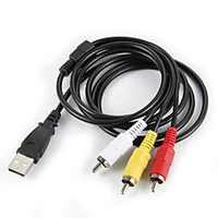 USB 2.0 Male to 3 RCA Male Audio Video Cable Black(1M) Lightinthebox
