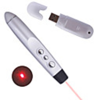 USB RF Wireless Presenter with Laser Pointer - Silver (2LR1)
