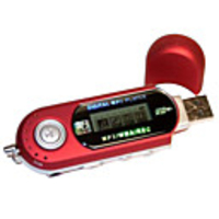 USB Style MP3 Player with LCD Screen (1GB,  Red)