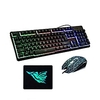 USB Wired Optical Keyboard Mouse and Pad Gamers 3 Pieces a Kit Illuminous Keys for Desktop Laptop Lightinthebox