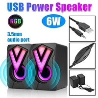 USB Wired Speaker Hifi Stereo RGB Light Notebook Desktop Computer Multimedia Audio Mini Subwoofer 3.5mm Interface Lightinthebox