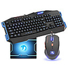 USB Wired Super Dazzle Blue LED Optical High-speed Gaming KeyboardMouse Suit
