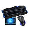 USB Wired Super Dazzle Blue LED Optical High-speed Gaming KeyboardMouse Suit