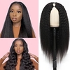 V Part Wig Human Hair for Black Women Kinky Straight Human Hair Wigs Upgrade U Part Human Hair Wig Thin Leave Out Wig Glueless Wig Beginner Friendly Natural Hairline Yaki Straight Half Wig Lightinthebox