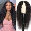 V Part Wig Human Hair Glueless Upgrade U Part Human Hair Wig Kinky Curly Wigs for Black Women Minimal Leave Out No Glue Beginner Friendly 10A 100% Virgin Hair 150% Density Natural Color 18inch Lightinthebox