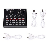 V8 Sound Card Audio Set Interface External Usb Live Microphone Sound Card Bluetooth Function for Computer Pc Mobile Phone Singin Lightinthebox