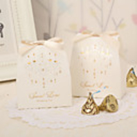 Vintage Favor Boxes With Ribbon Bow (Set of 12)