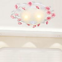 Warm White Ceiling Light with 3 Lights in Rose Decorration