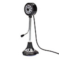 Wheel Style Plug-and-Play USB Webcam with 4 LED Lights and Microphone