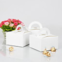 White Cake Box With Handle (Set of 12)