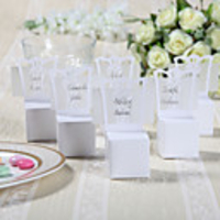 White Chair Favor Box With Place Card Holder (Set of 12)