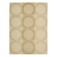 Wool Tufted Area Rug With Big Circles Pattern 5