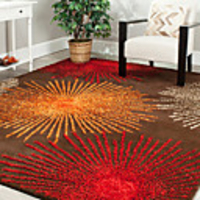 Wool Tufted Area Rug With Blooming Fireworks Pattern 5