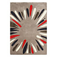 Wool Tufted Area Rug With Blooming Fireworks Pattern 5