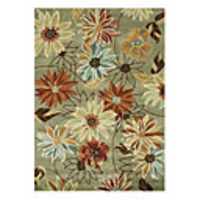 Wool Tufted Area Rug With Blooming Flowers Pattern 5