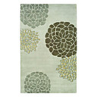 Wool Tufted Area Rug With ChrysanthemumPattern 5