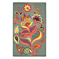 Wool Tufted Area Rug With Flowers Fantasy Pattern 5