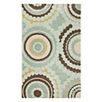 Wool Tufted Area Rug With Great Circle Pattern 5