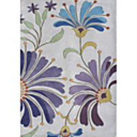 Wool Tufted Area Rug With Lavender Floral Pattern 5