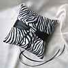 Zebra Print Ring Pillow With Black Sash
