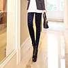 ZhenSiMan Warm Slim Stripe Cropped Print Bottoming Pant(Screen Color)