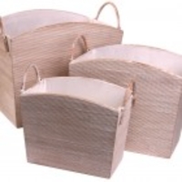 Bamboo Baskets - Set of Three - White