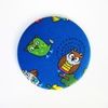 Blue funky owl fabric 75 mm pocket mirror