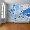 Blue Relief World Map Wallpaper