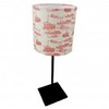 Boat cream and red small lampshade,  hand made and hand printed